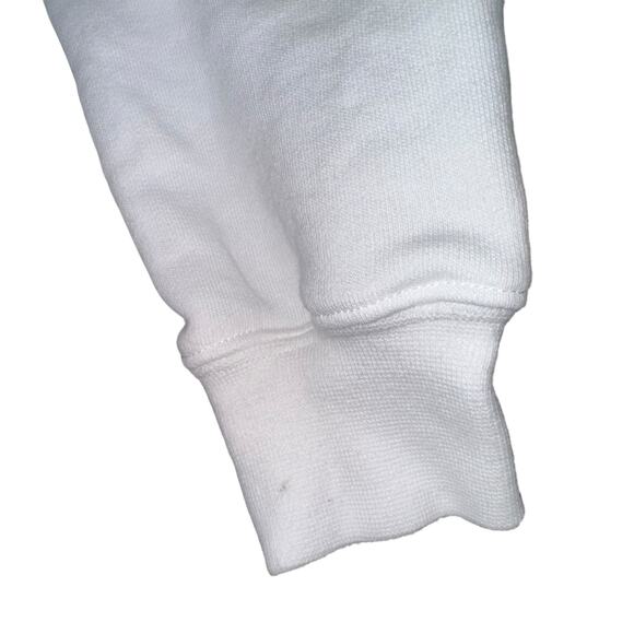 Aritzia Tna Airy Cropped Fleece Sweatshirt White Women's 2XS Oversized Old Money - Picture 5 of 8